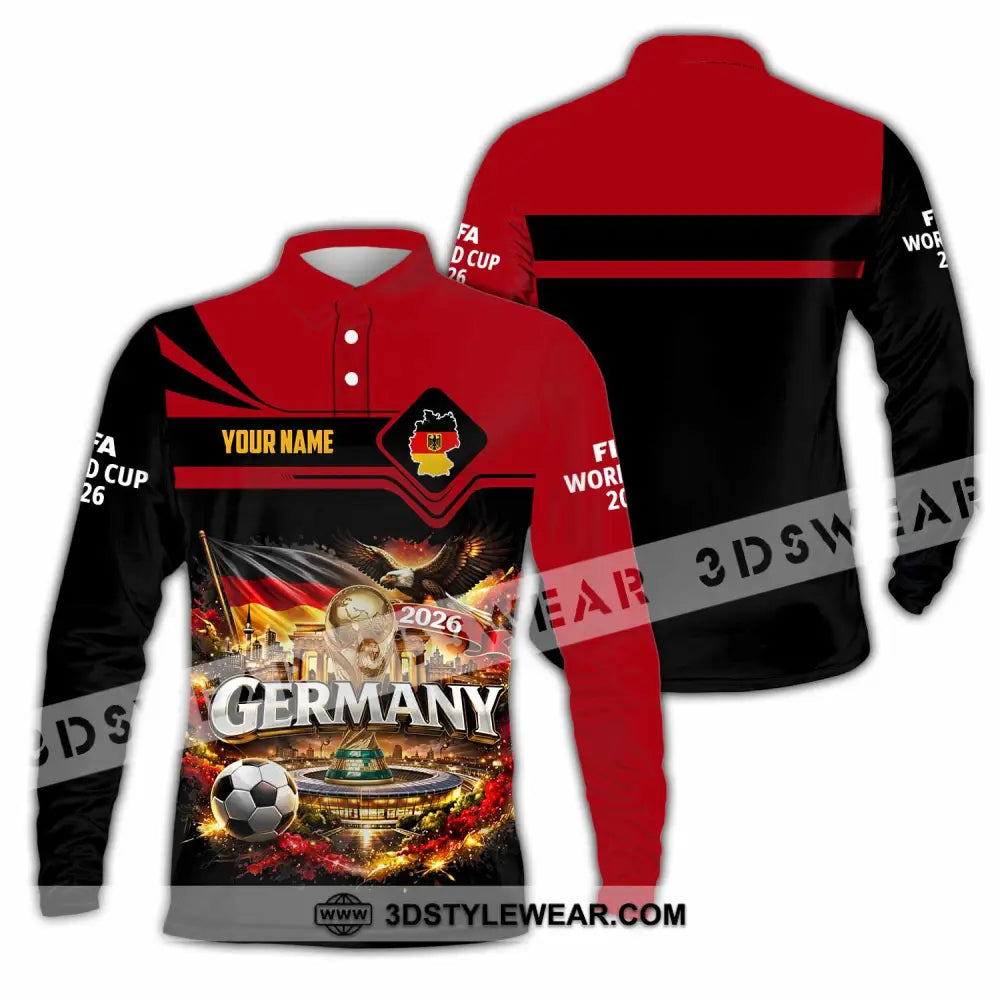 Unisex Shirt - Custom Germany World Cup 2026 3D Shirt Long Sleeve Polo / S T-shirt