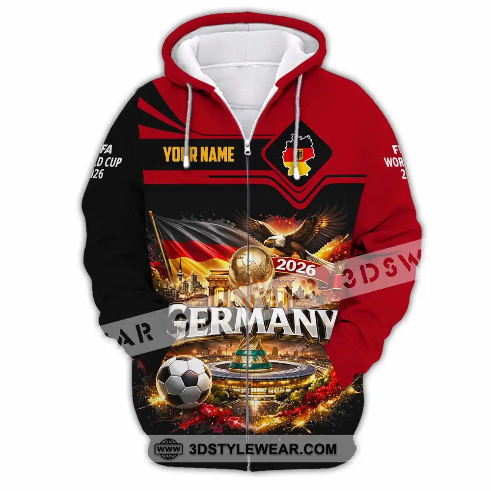Unisex Shirt - Custom Germany World Cup 2026 3D Shirt Zipper Hoodie / S T-shirt