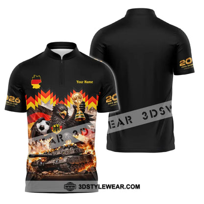 Unisex Shirt - Custom Germany World Cup 2026 3D Shirt Zipper Polo Shirt / S T-shirt