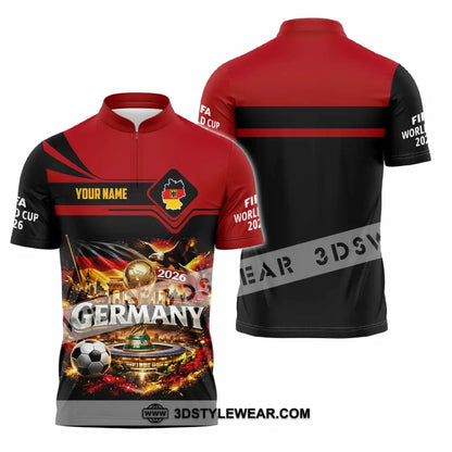 Unisex Shirt - Custom Germany World Cup 2026 3D Shirt Zipper Polo Shirt / S T-shirt