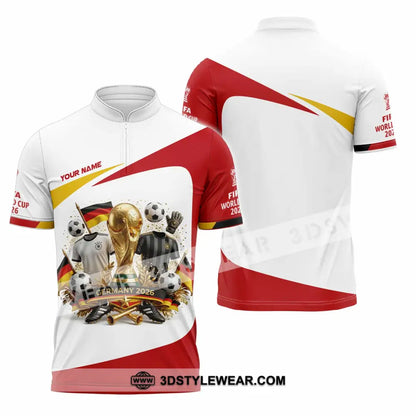 Unisex Shirt - Custom Germany World Cup 2026 3D Shirt - Zipper Polo Shirt / S - T-shirt