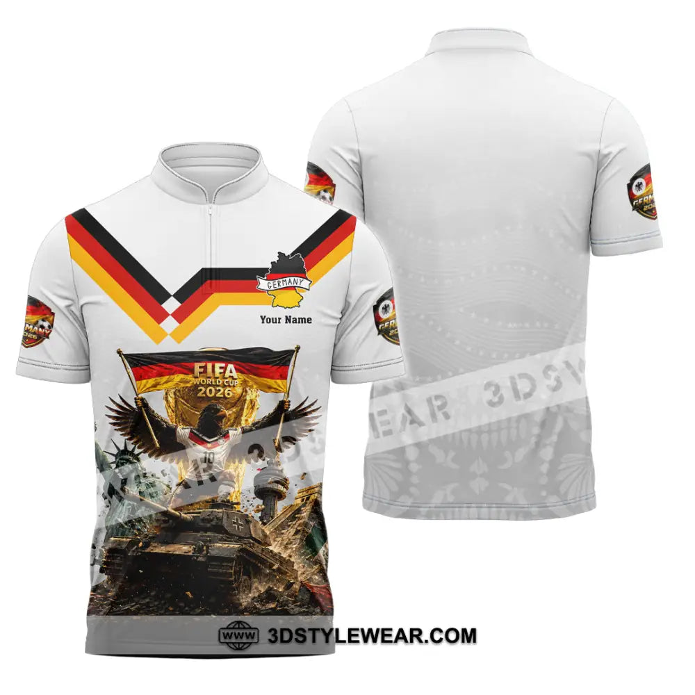 Unisex Shirt - Custom Germany World Cup 2026 Shirt - Zipper Polo Shirt / S - T-shirt