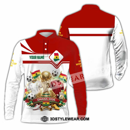Unisex Shirt - Custom Ghana World Cup 2026 3D Shirt - Long Sleeve Polo / S - T-shirt