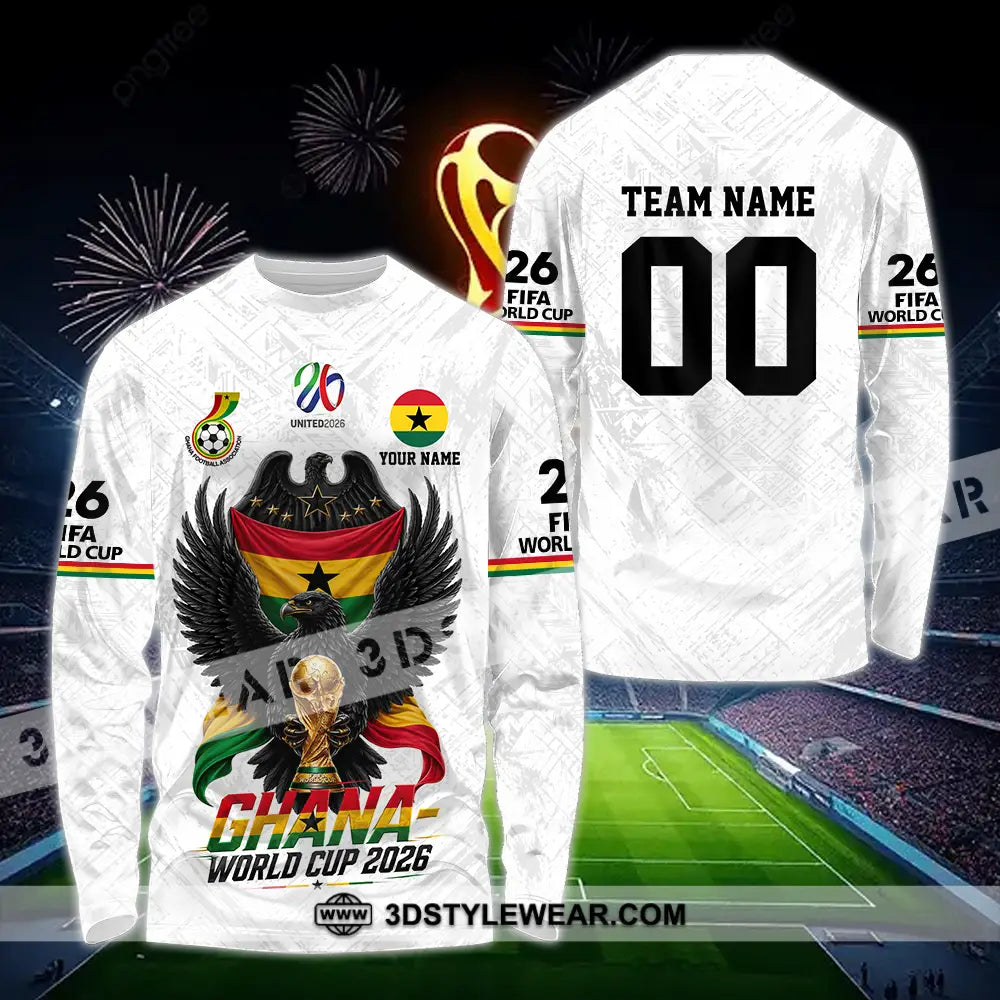 Unisex Shirt - Custom Ghana World Cup 2026 3D Shirt - Long Sleeve Shirt / S - T-shirt