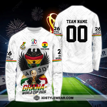 Unisex Shirt - Custom Ghana World Cup 2026 3D Shirt - Long Sleeve Shirt / S - T-shirt