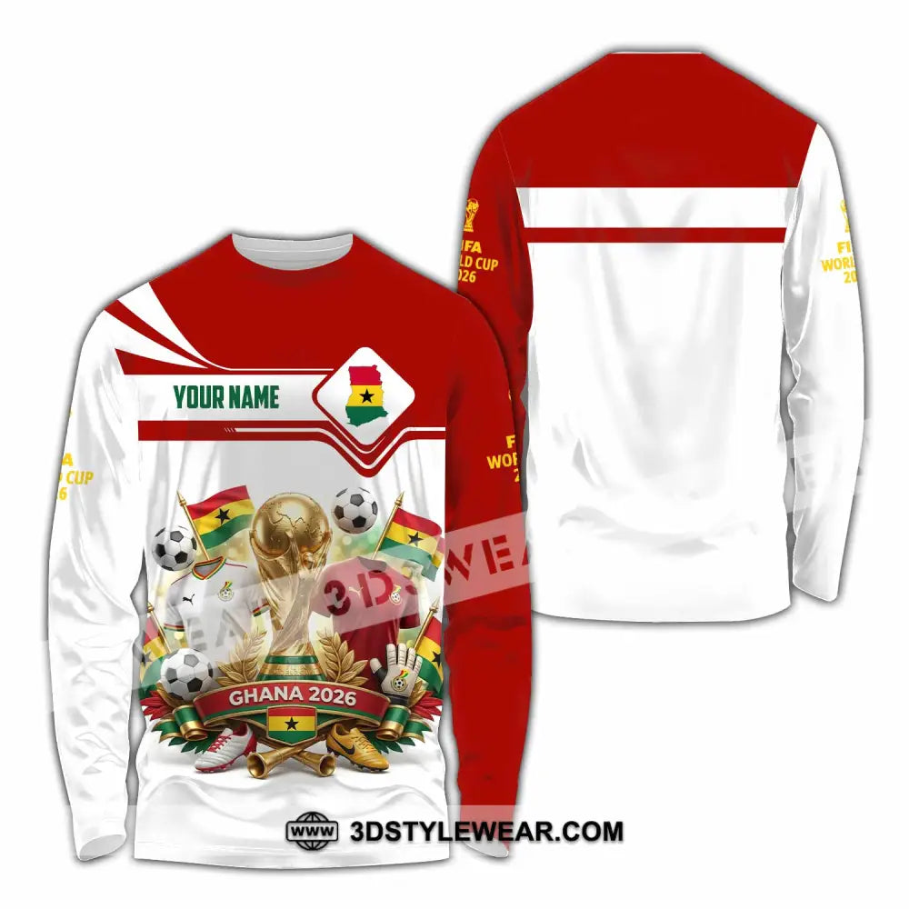 Unisex Shirt - Custom Ghana World Cup 2026 3D Shirt - Long Sleeve Shirt / S - T-shirt