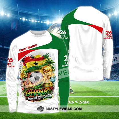 Unisex Shirt - Custom Ghana World Cup 2026 3D Shirt - Long Sleeve Shirt / S - T-shirt