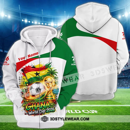Unisex Shirt - Custom Ghana World Cup 2026 3D Shirt - Zipper Hoodie / S - T-shirt