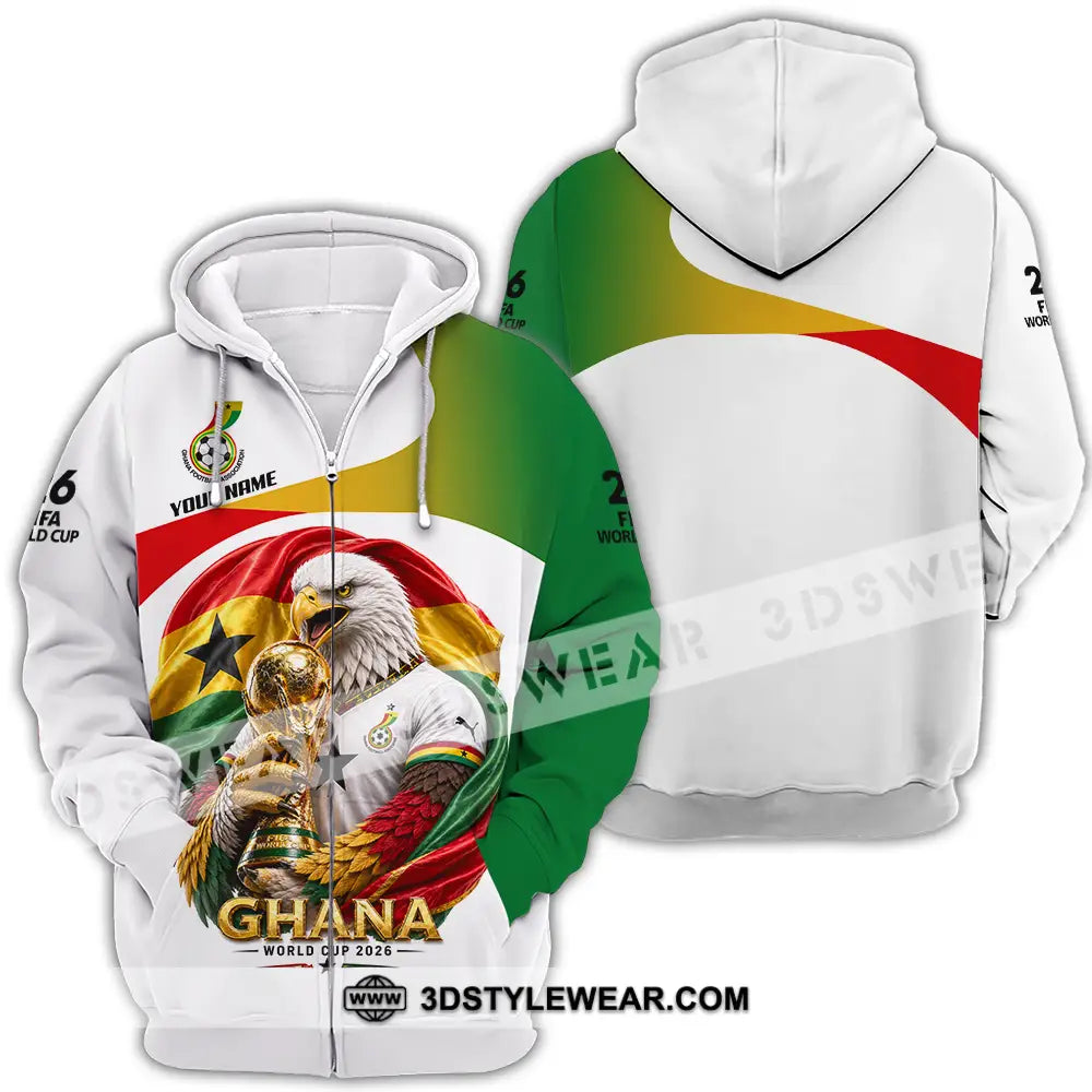 Unisex Shirt - Custom Ghana World Cup 2026 3D Shirt - Zipper Hoodie / S - T-shirt