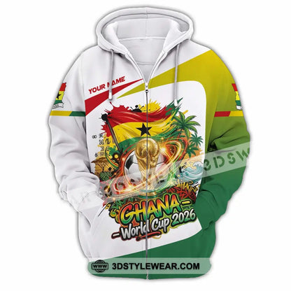 Unisex Shirt - Custom Ghana World Cup 2026 3D Shirt Zipper Hoodie / S T-shirt
