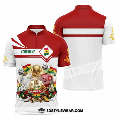 Unisex Shirt - Custom Ghana World Cup 2026 3D Shirt - Zipper Polo Shirt / S - T-shirt
