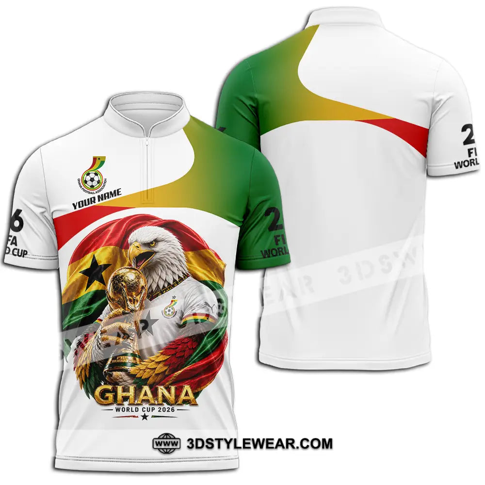 Unisex Shirt - Custom Ghana World Cup 2026 3D Shirt - Zipper Polo Shirt / S - T-shirt