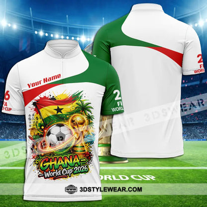Unisex Shirt - Custom Ghana World Cup 2026 3D Shirt - Zipper Polo Shirt / S - T-shirt