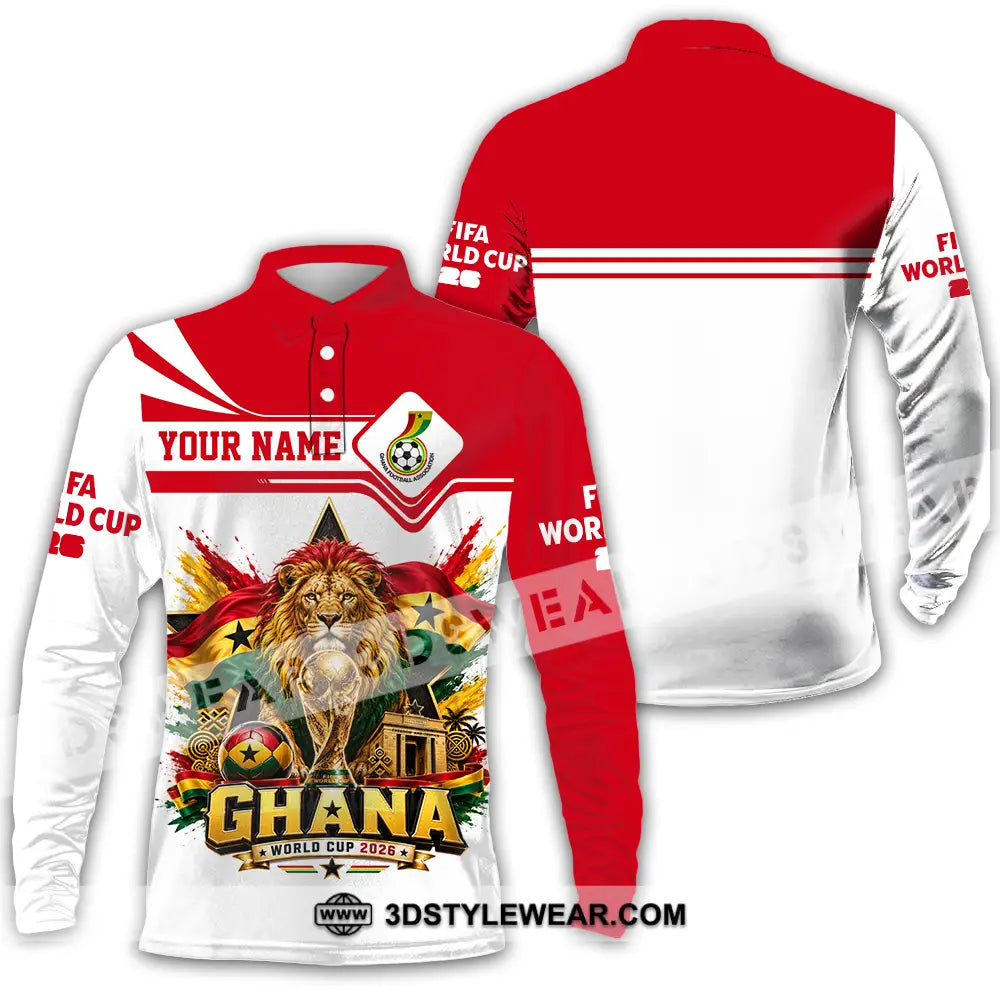 Unisex Shirt - Custom Ghana World Cup 2026 Shirt - Long Sleeve Polo / S - T-shirt