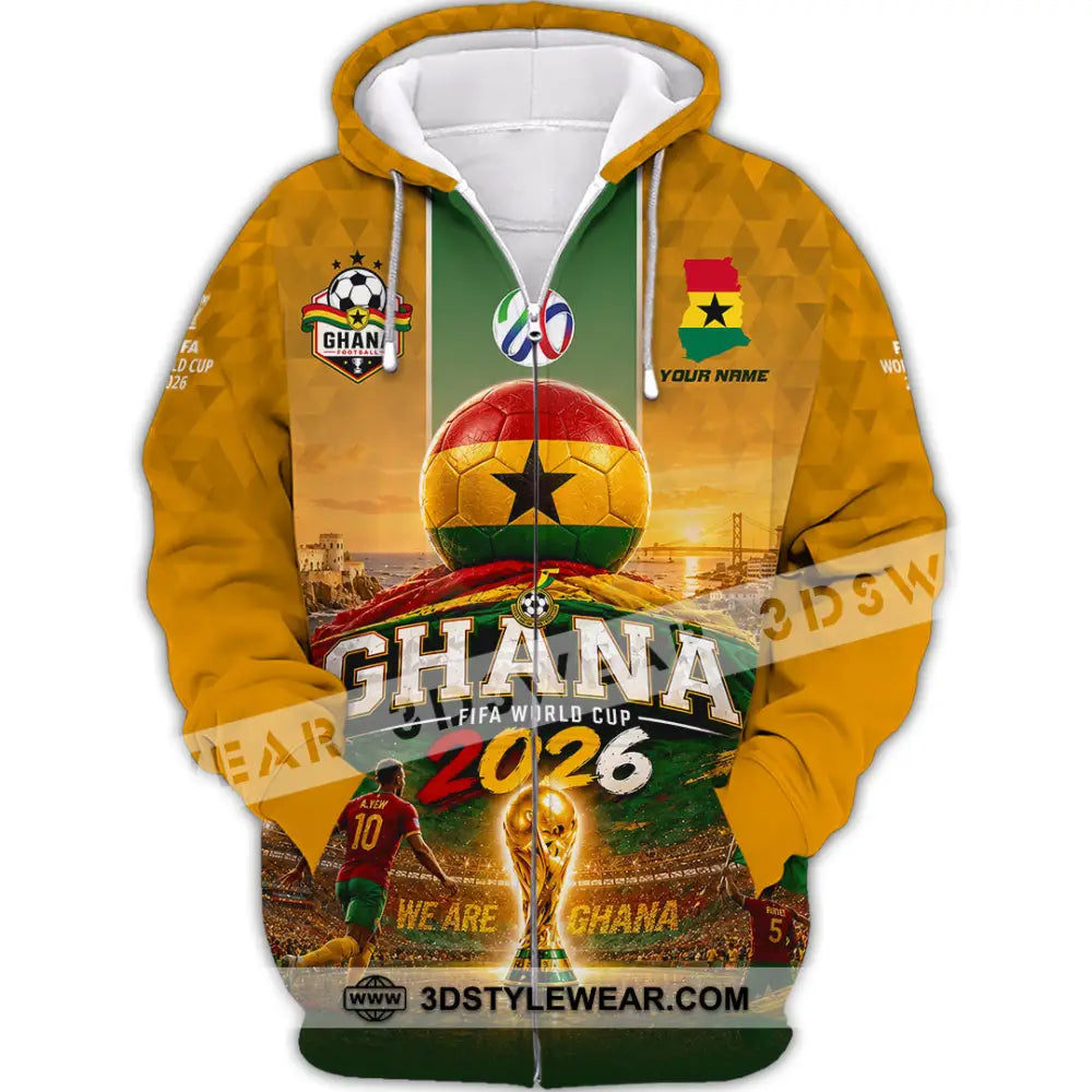Unisex Shirt - Custom Ghana World Cup 2026 Shirt - Zipper Hoodie / S - T-shirt