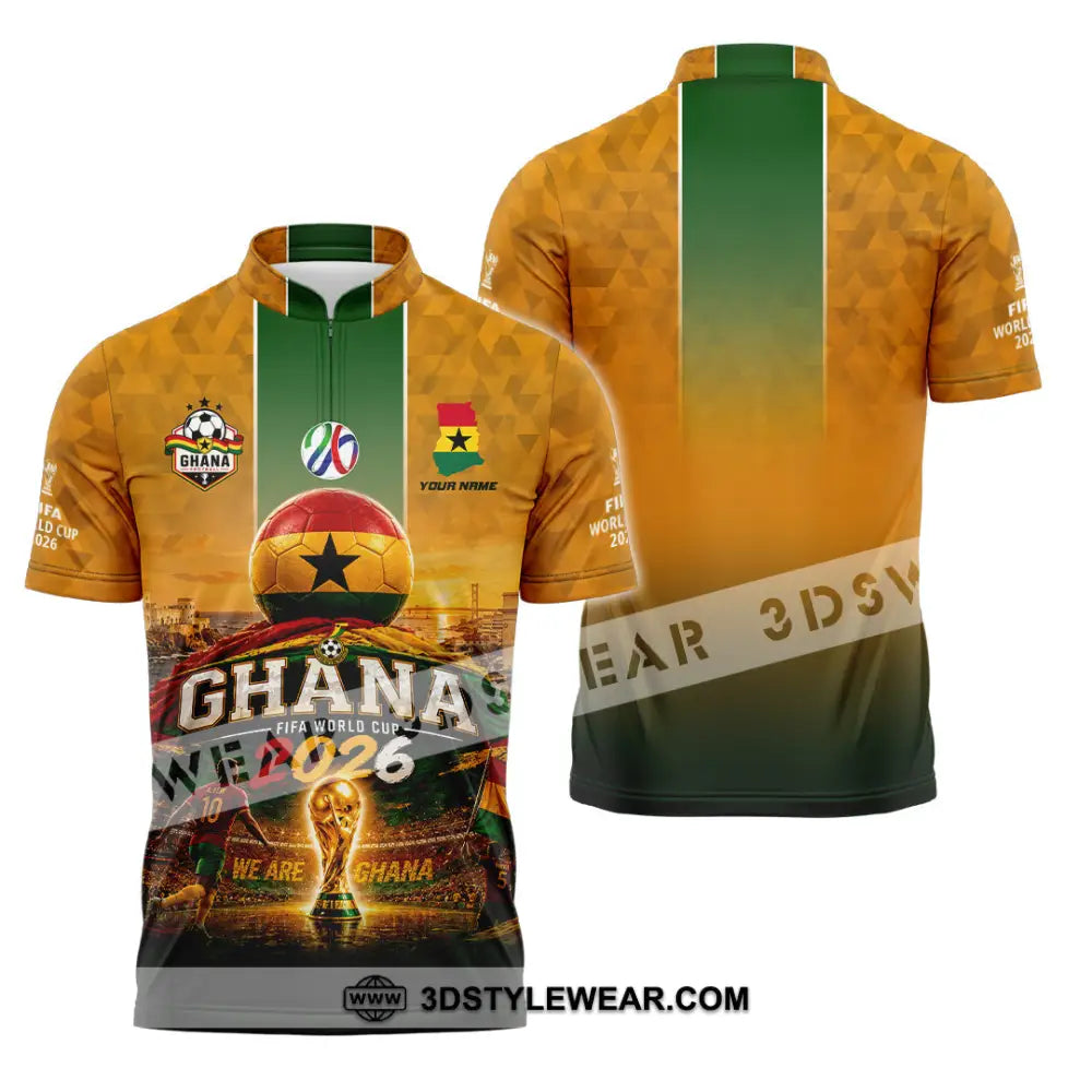 Unisex Shirt - Custom Ghana World Cup 2026 Shirt - Zipper Polo Shirt / S - T-shirt