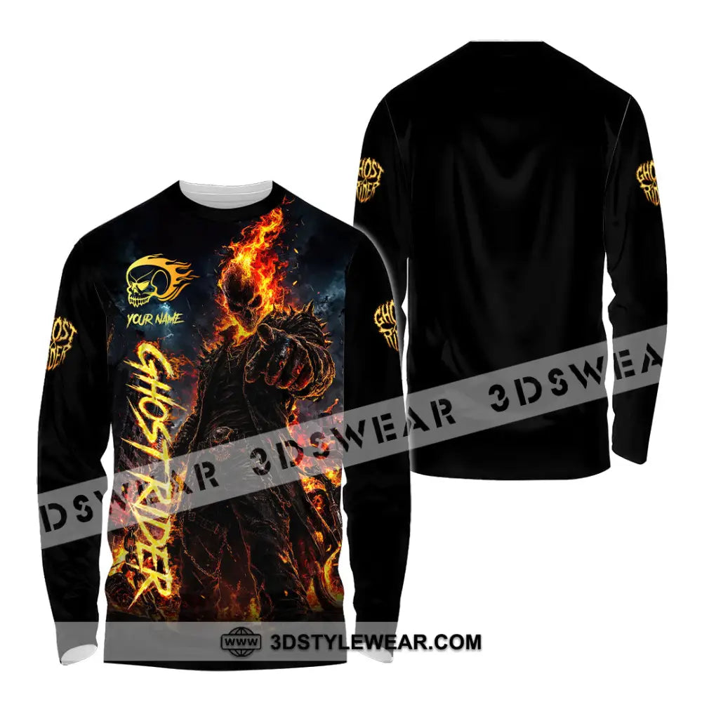 Unisex Shirt - Custom Ghost Rider Shirt - Long Sleeve Shirt / S - T-shirt