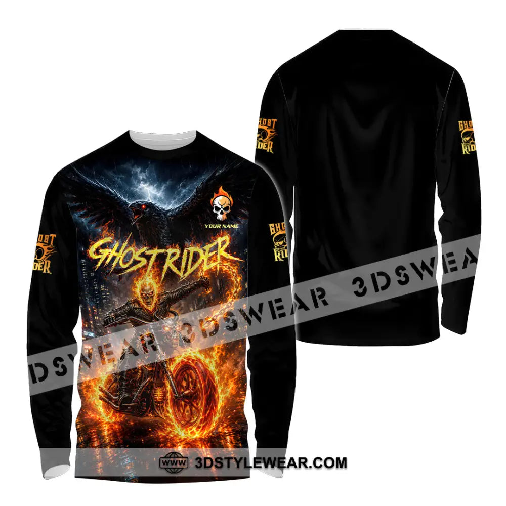 Unisex Shirt - Custom Ghost Rider Shirt - Long Sleeve Shirt / S - T-shirt