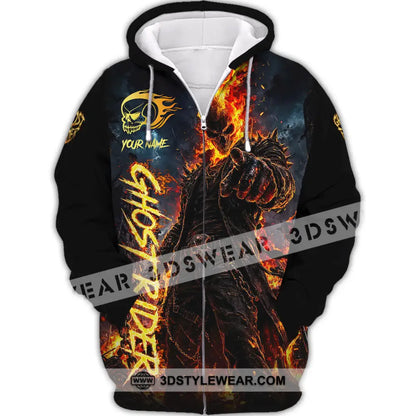Unisex Shirt - Custom Ghost Rider Shirt - Zipper Hoodie / S - T-shirt