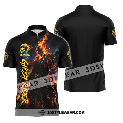 Unisex Shirt - Custom Ghost Rider Shirt - Zipper Polo Shirt / S - T-shirt