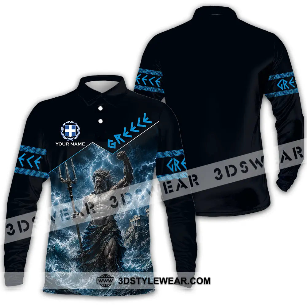 Unisex Shirt - Custom Greece Shirt - Long Sleeve Polo / S - T-shirt