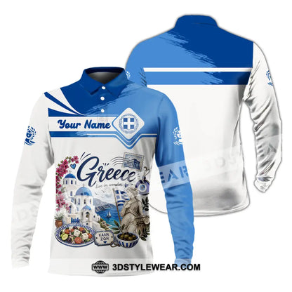 Unisex Shirt - Custom Greece Shirt - Long Sleeve Polo / S - T-shirt