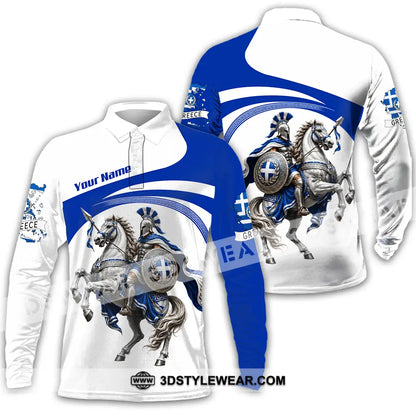 Unisex Shirt - Custom Greece Shirt - Long Sleeve Polo / S - T-shirt