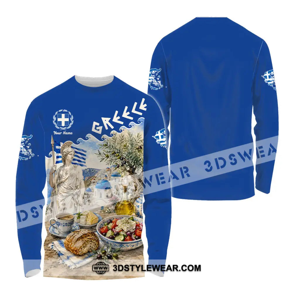 Unisex Shirt - Custom Greece Shirt - Long Sleeve Shirt / S - T-shirt