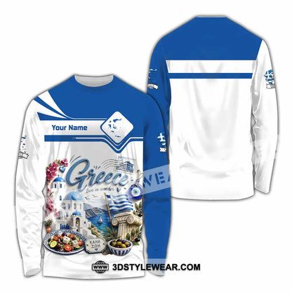 Unisex Shirt - Custom Greece Shirt - Long Sleeve Shirt / S - T-shirt