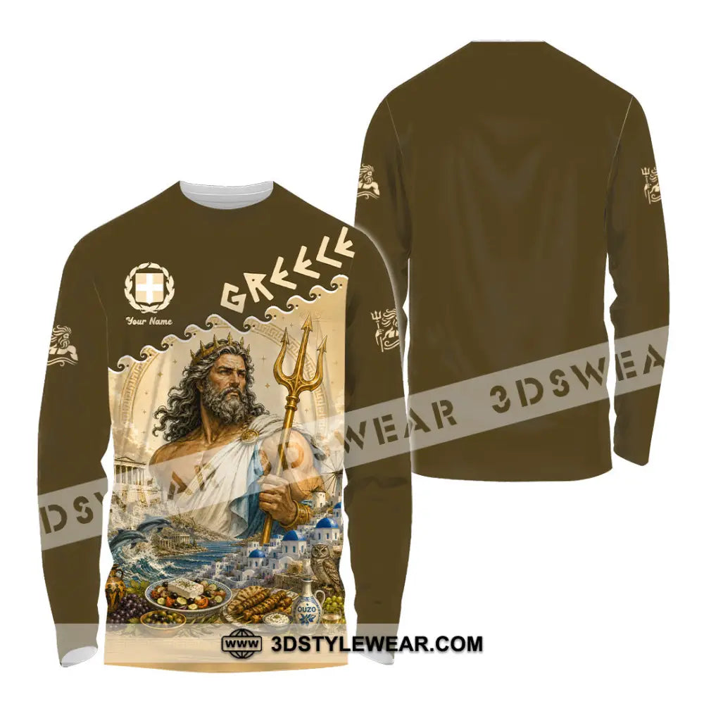 Unisex Shirt - Custom Greece Shirt - Long Sleeve Shirt / S - T-shirt