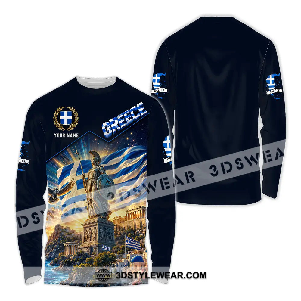 Unisex Shirt - Custom Greece Shirt - Long Sleeve Shirt / S - T-shirt