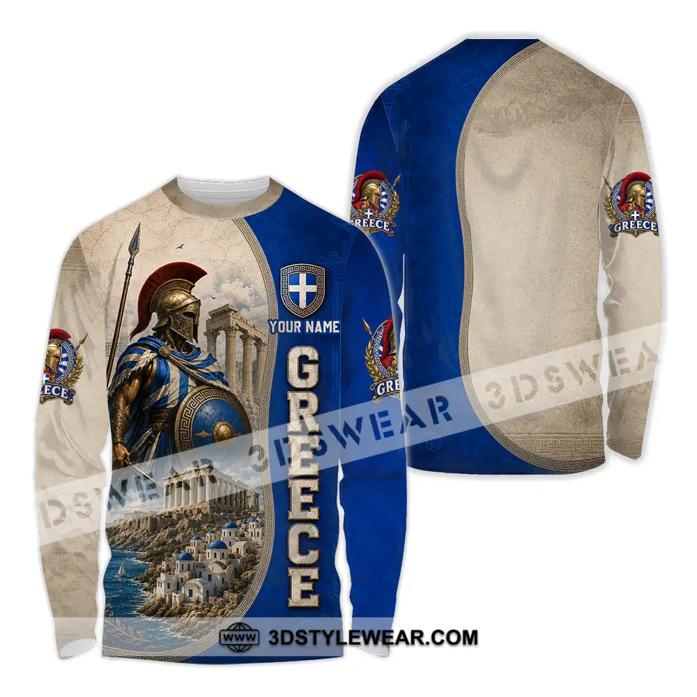 Unisex Shirt - Custom Greece Shirt - Long Sleeve Shirt / S - T-shirt