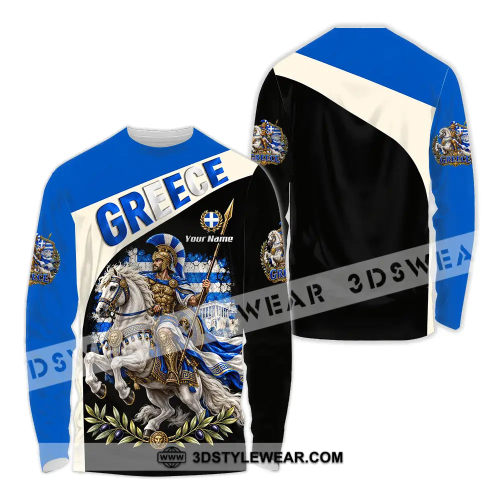 Unisex Shirt - Custom Greece Shirt - Long Sleeve Shirt / S - T-shirt