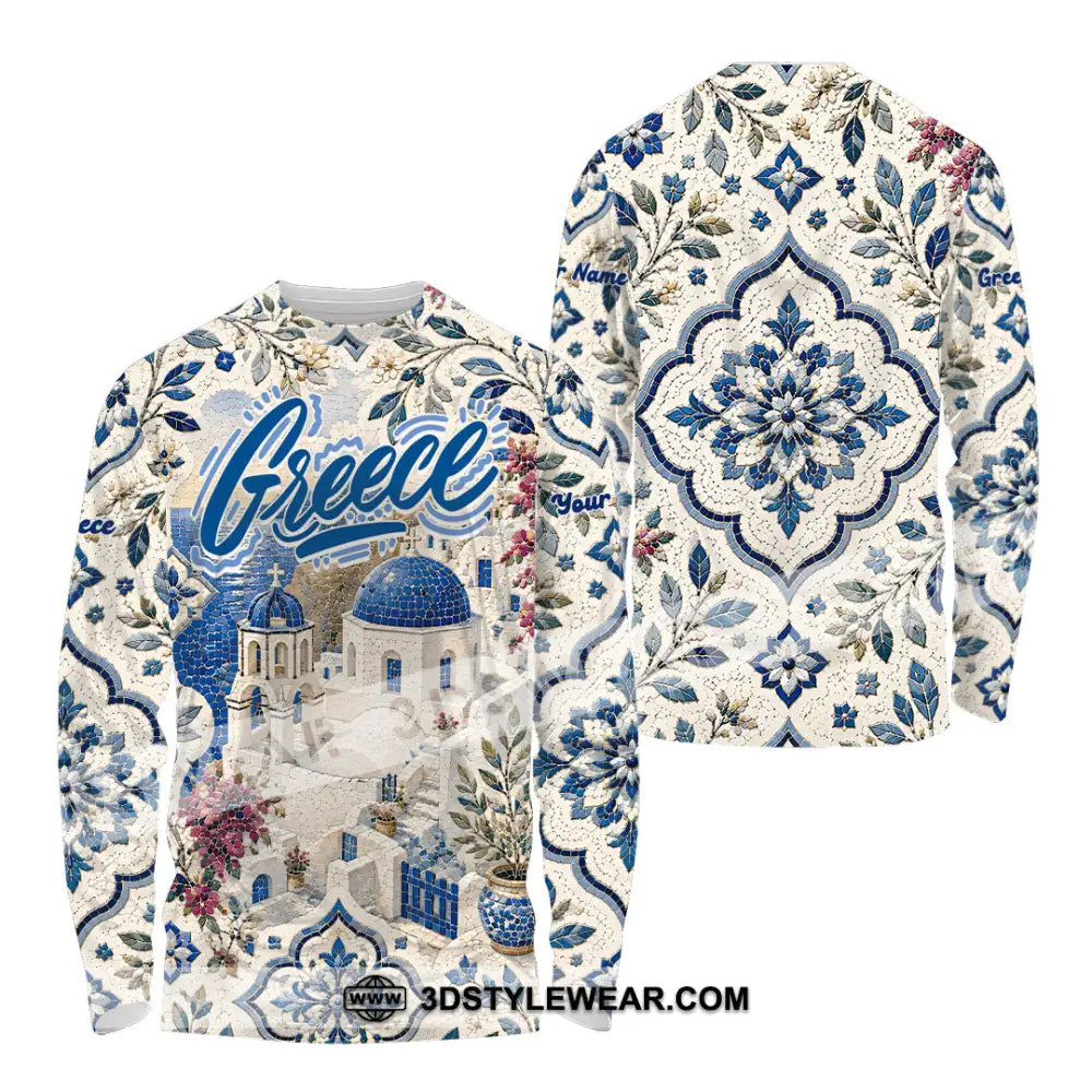 Unisex Shirt - Custom Greece Shirt - Long Sleeve Shirt / S - T-shirt