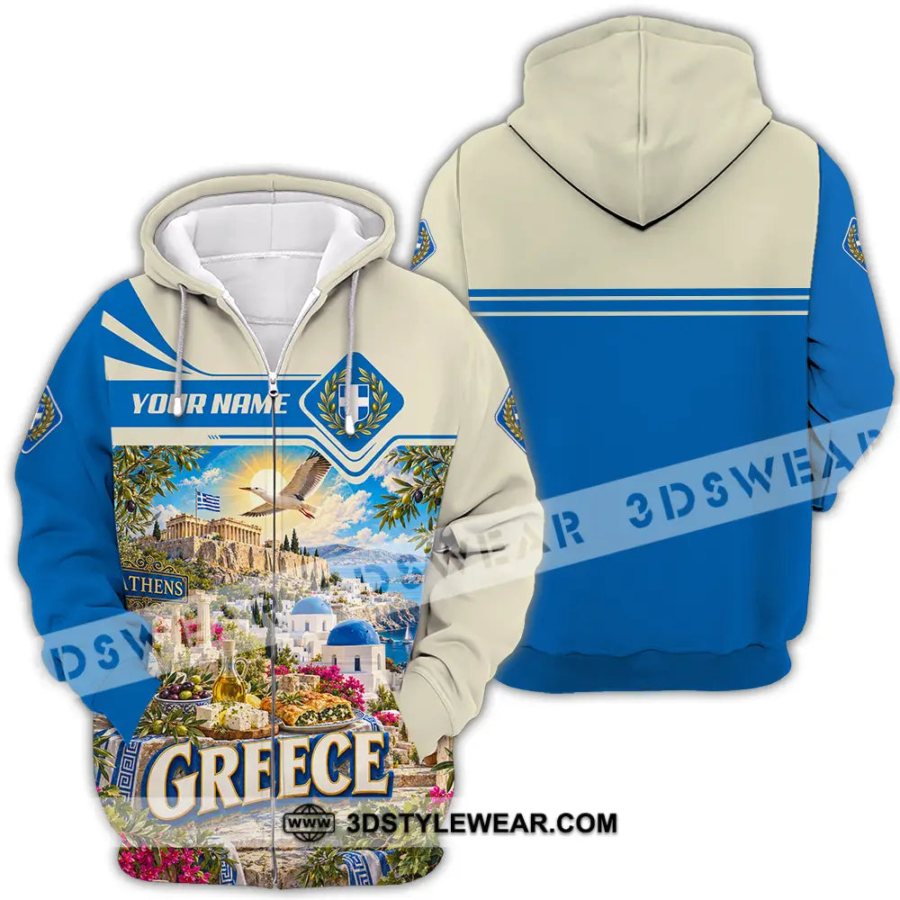 Unisex Shirt - Custom Greece Shirt - Zipper Hoodie / S - T-shirt