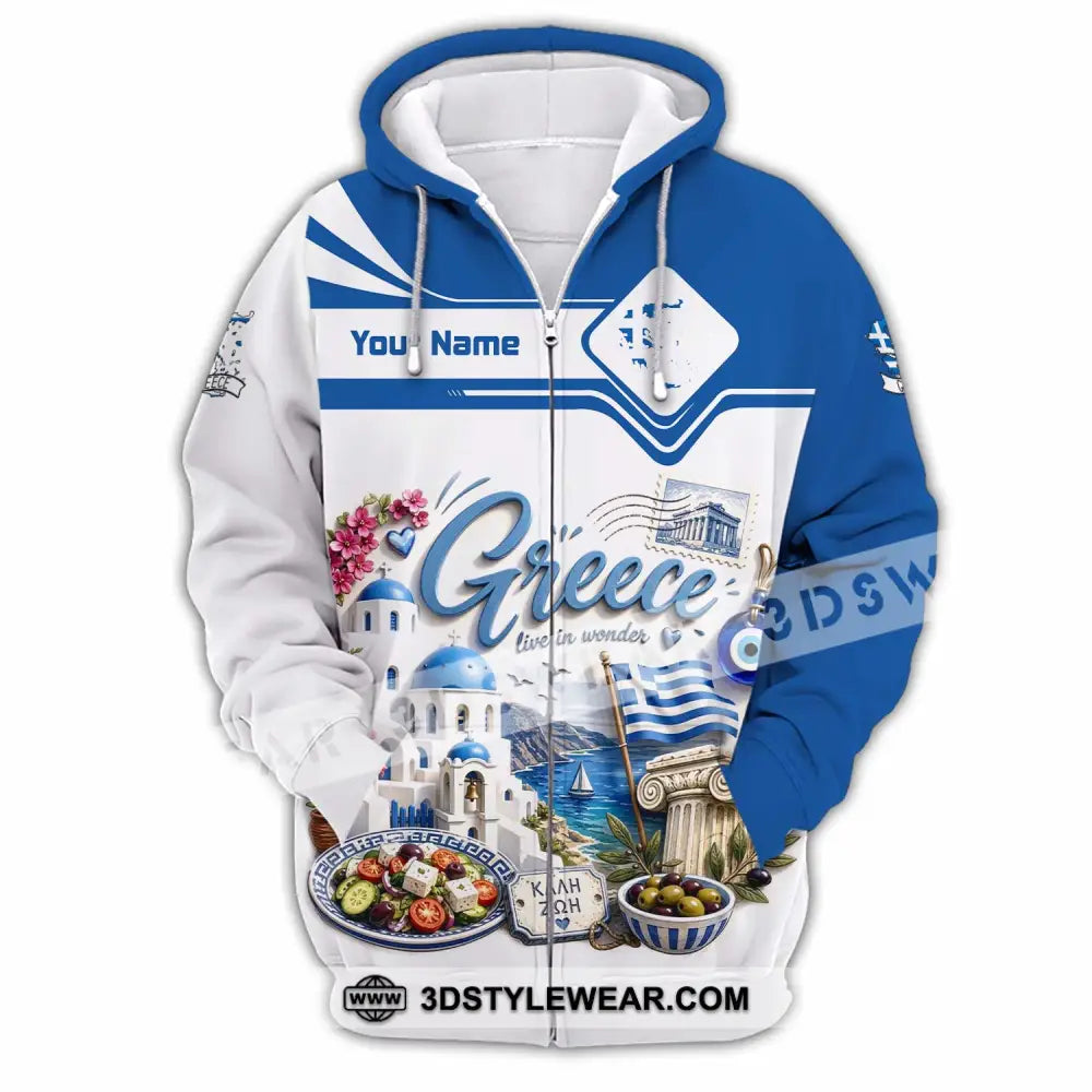 Unisex Shirt - Custom Greece Shirt - Zipper Hoodie / S - T-shirt