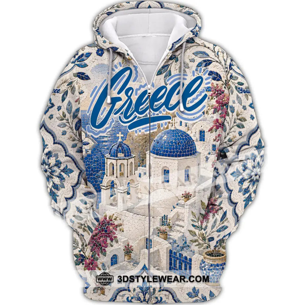 Unisex Shirt - Custom Greece Shirt - Zipper Hoodie / S - T-shirt