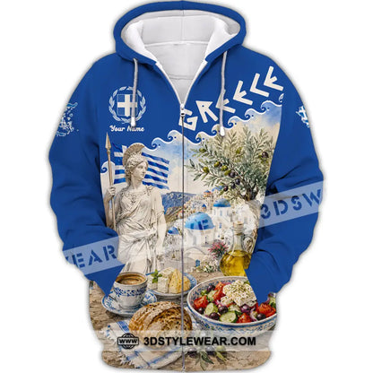 Unisex Shirt - Custom Greece Shirt - Zipper Hoodie / S - T-shirt