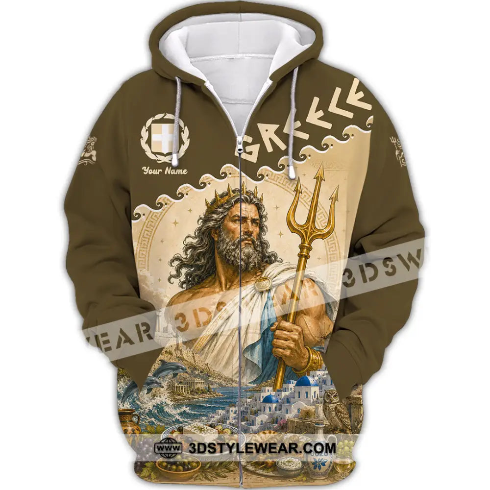 Unisex Shirt - Custom Greece Shirt - Zipper Hoodie / S - T-shirt