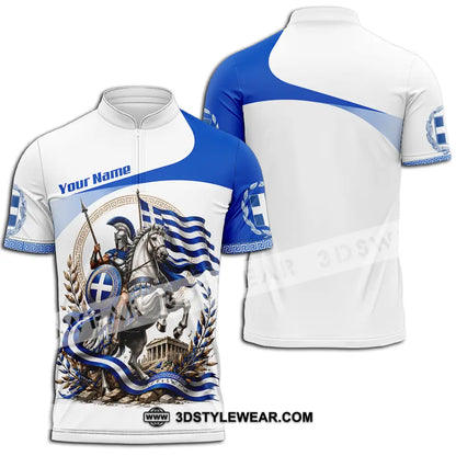 Unisex Shirt - Custom Greece Shirt - Zipper Polo Shirt / S - T-shirt