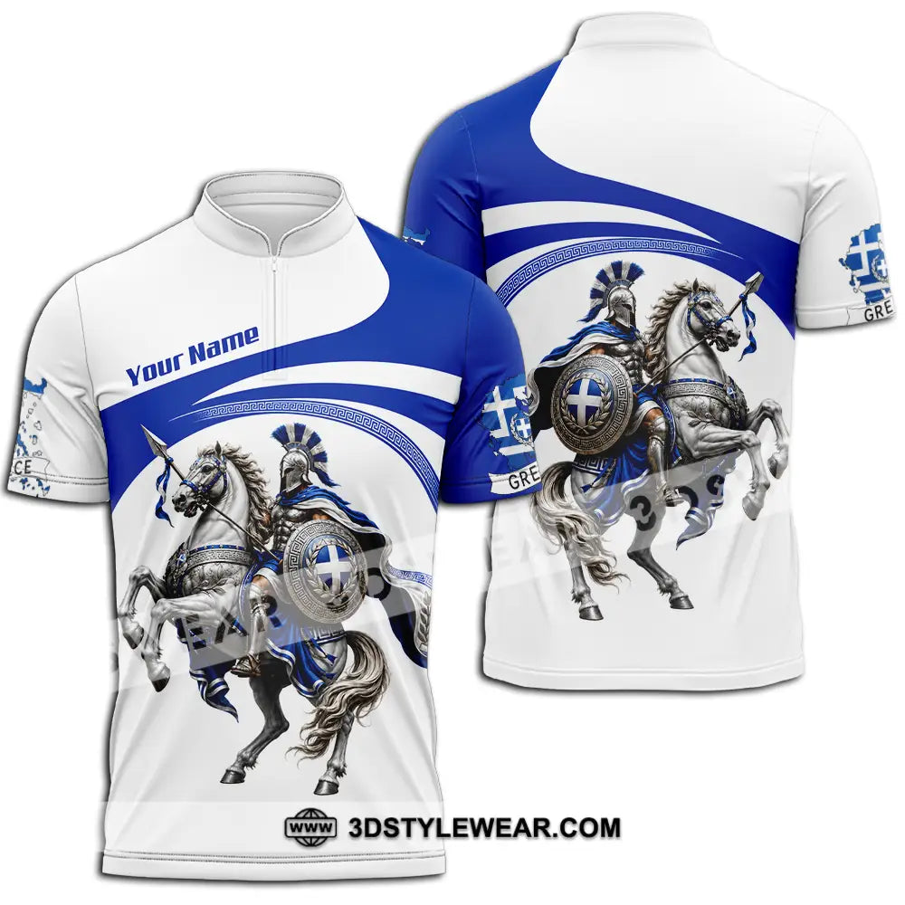 Unisex Shirt - Custom Greece Shirt - Zipper Polo Shirt / S - T-shirt