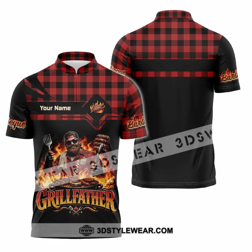 Unisex Shirt - Custom Grillfather Shirt - Zipper Polo Shirt / S - T-shirt