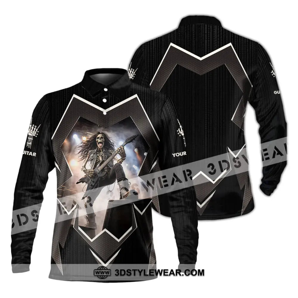 Unisex Shirt - Custom Guitar Shirt - Long Sleeve Polo / S - T-shirt