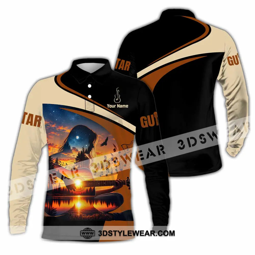 Unisex Shirt - Custom Guitar Shirt - Long Sleeve Polo / S - T-shirt