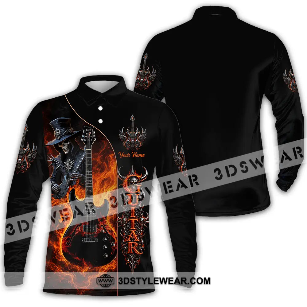 Unisex Shirt - Custom Guitar Shirt - Long Sleeve Polo / S - T-shirt