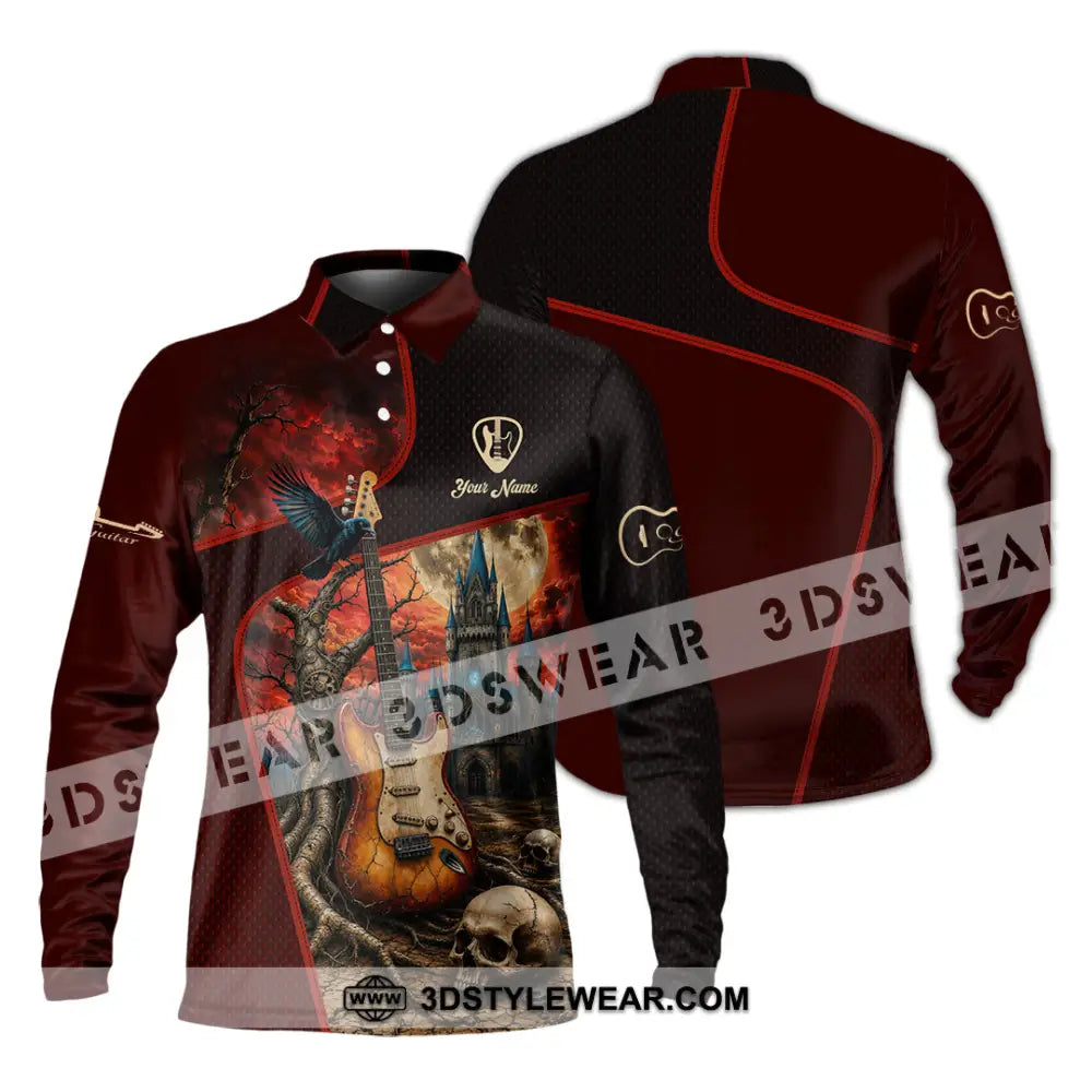 Unisex Shirt - Custom Guitar Shirt - Long Sleeve Polo / S - T-shirt