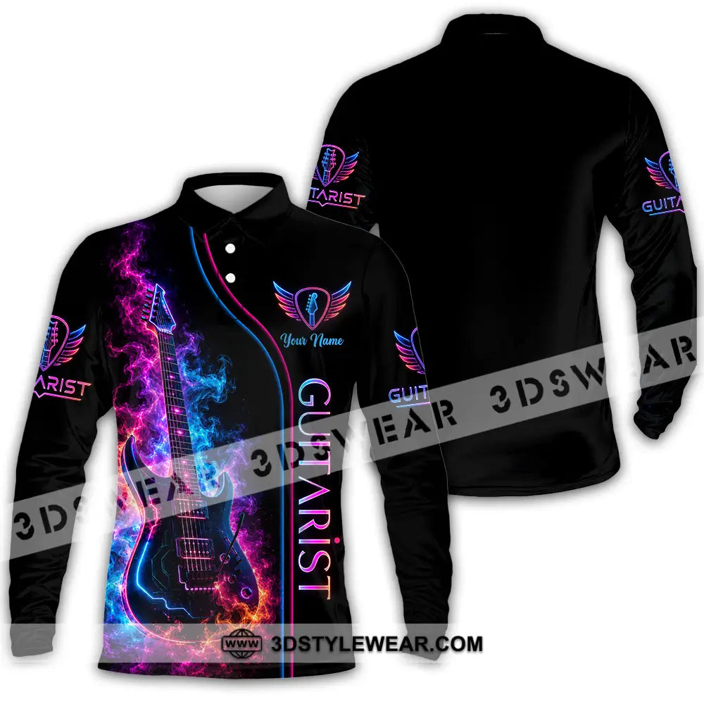 Unisex Shirt - Custom Guitar Shirt - Long Sleeve Polo / S - T-shirt