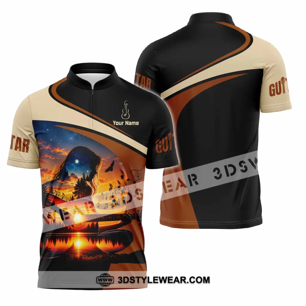 Unisex Shirt - Custom Guitar Shirt - Zipper Polo Shirt / S - T-shirt