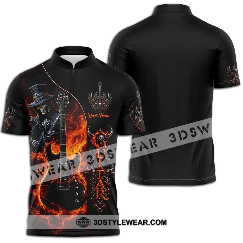 Unisex Shirt - Custom Guitar Shirt - Zipper Polo Shirt / S - T-shirt