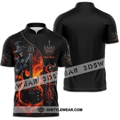 Unisex Shirt - Custom Guitar Shirt - Zipper Polo Shirt / S - T-shirt